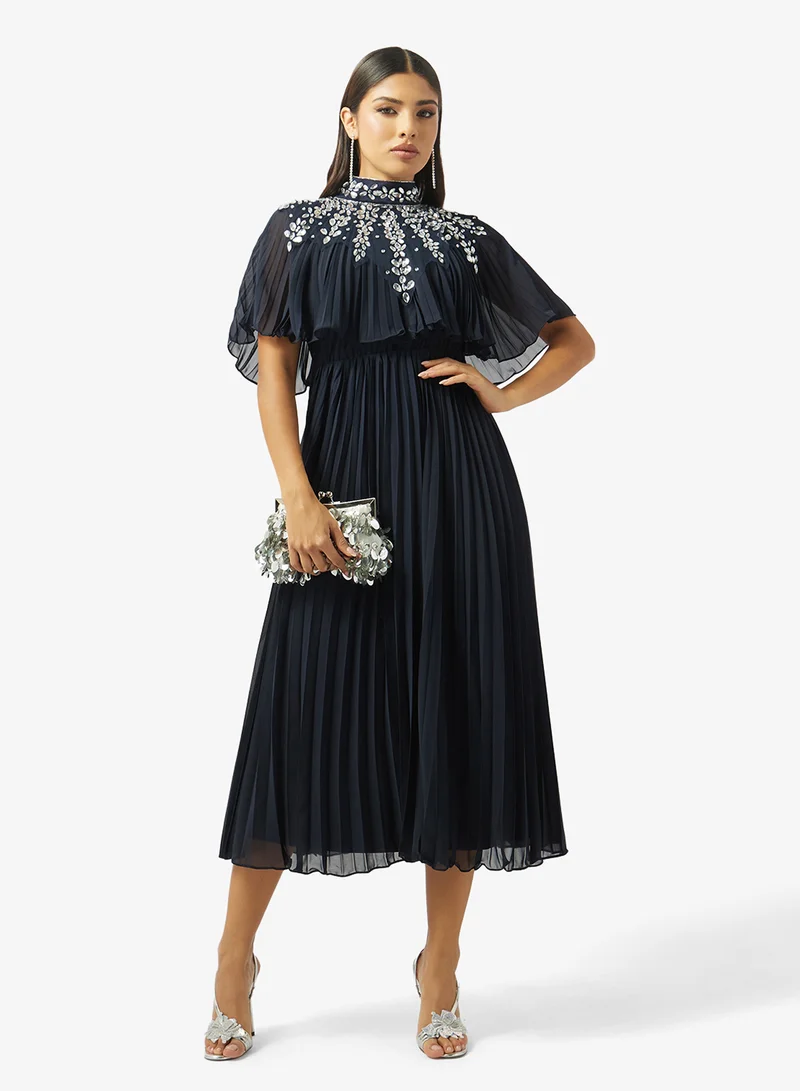Amelia Rose Embellished Tiered Midi Dress